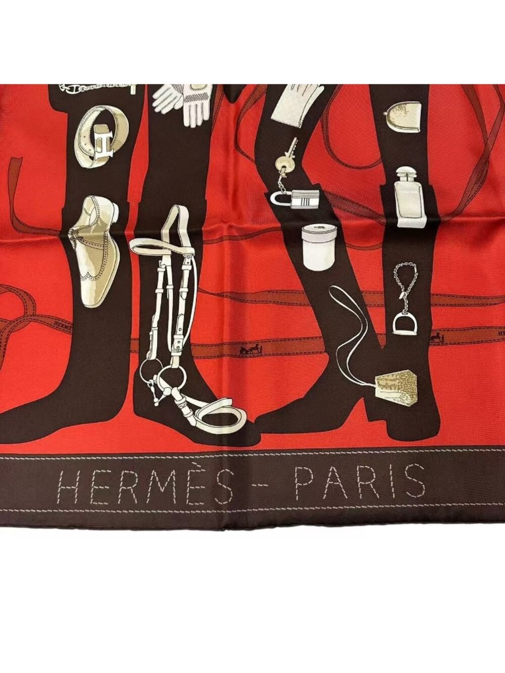 Hermes Scarf Carre 90 Silk Monsieur Et Madame & - Picture 7 of 8